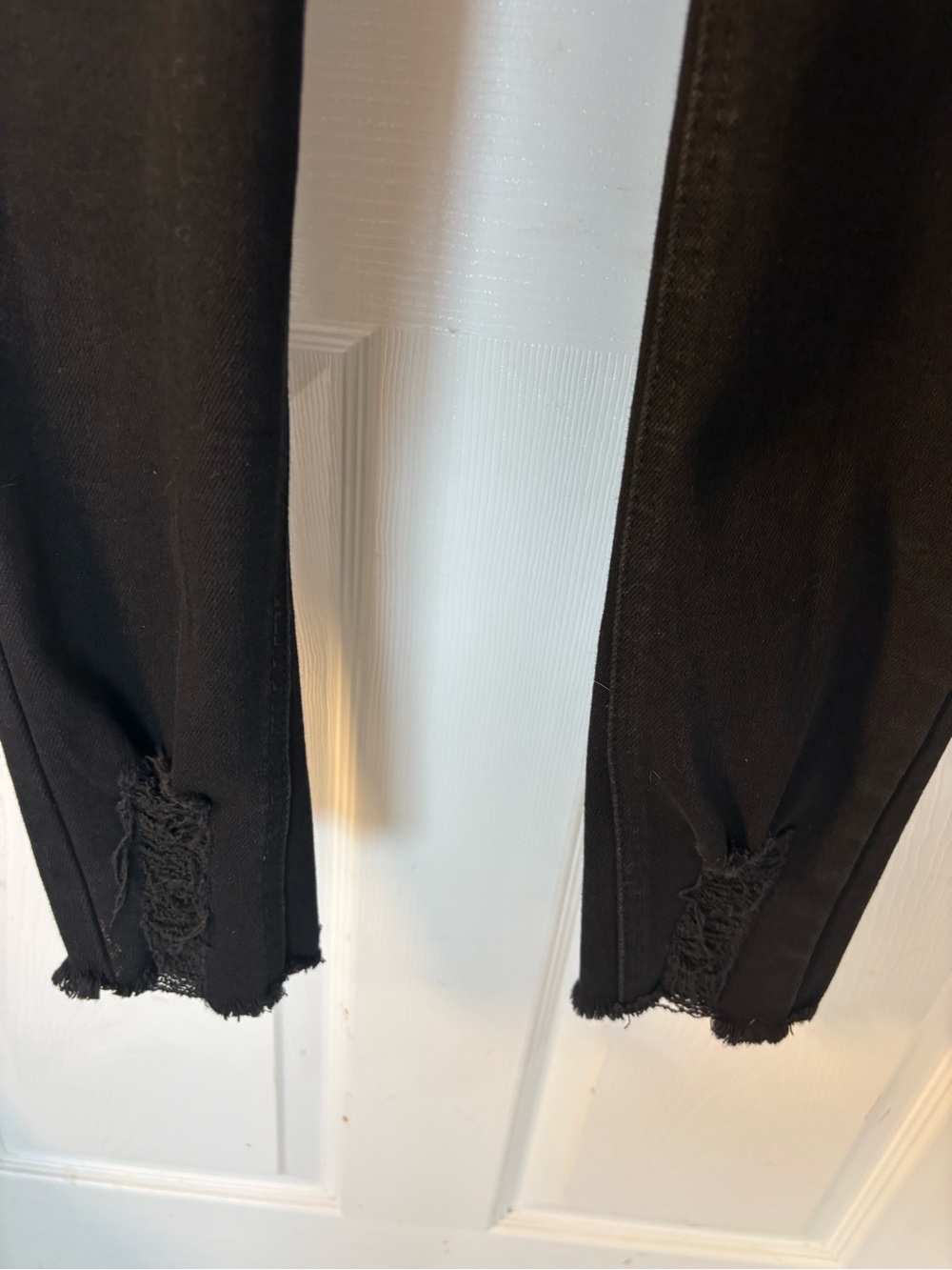 BAMBOO Black Skinny Jeans with Raw Hem - Picture 4 of 6